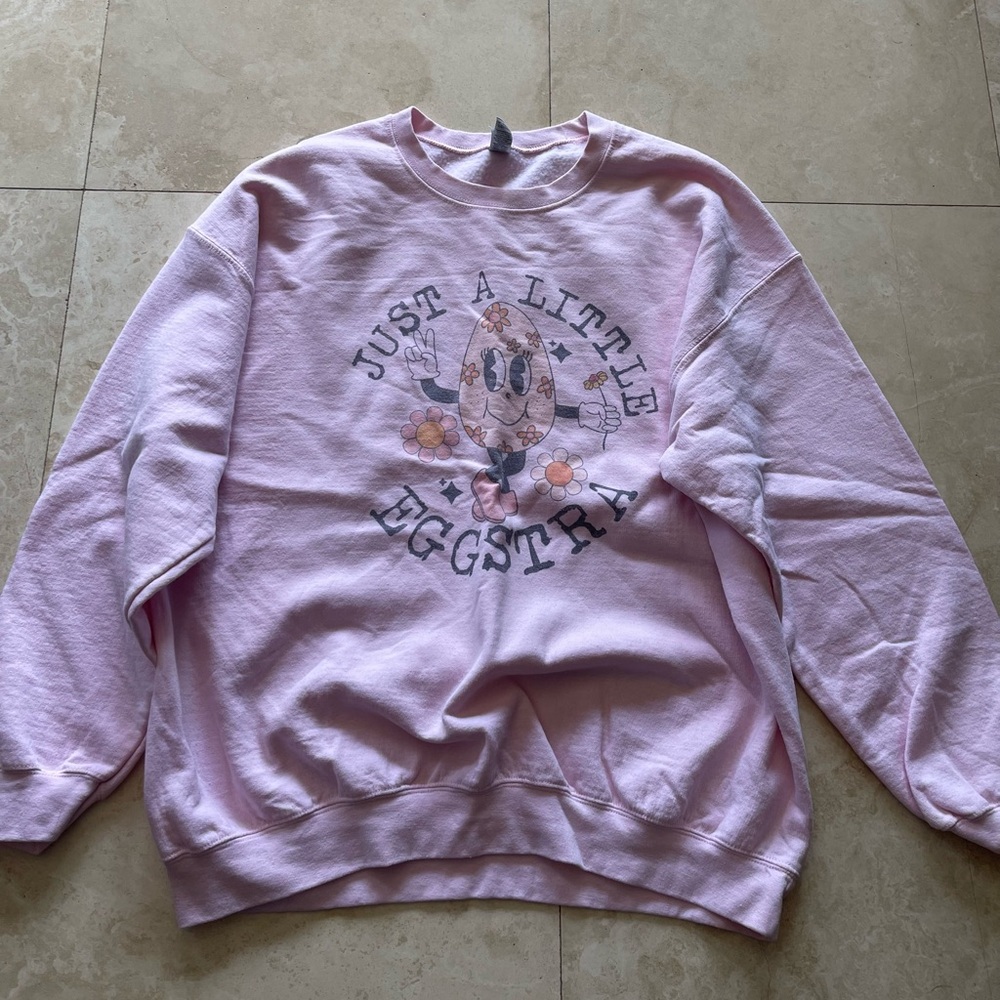 Pink Graphic Easter Unisex Crewneck Sweatshirt